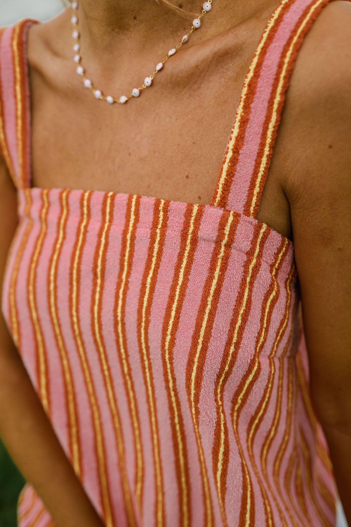 Robe Veronica - rose à lignes