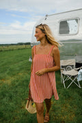 Robe Veronica - rose à lignes