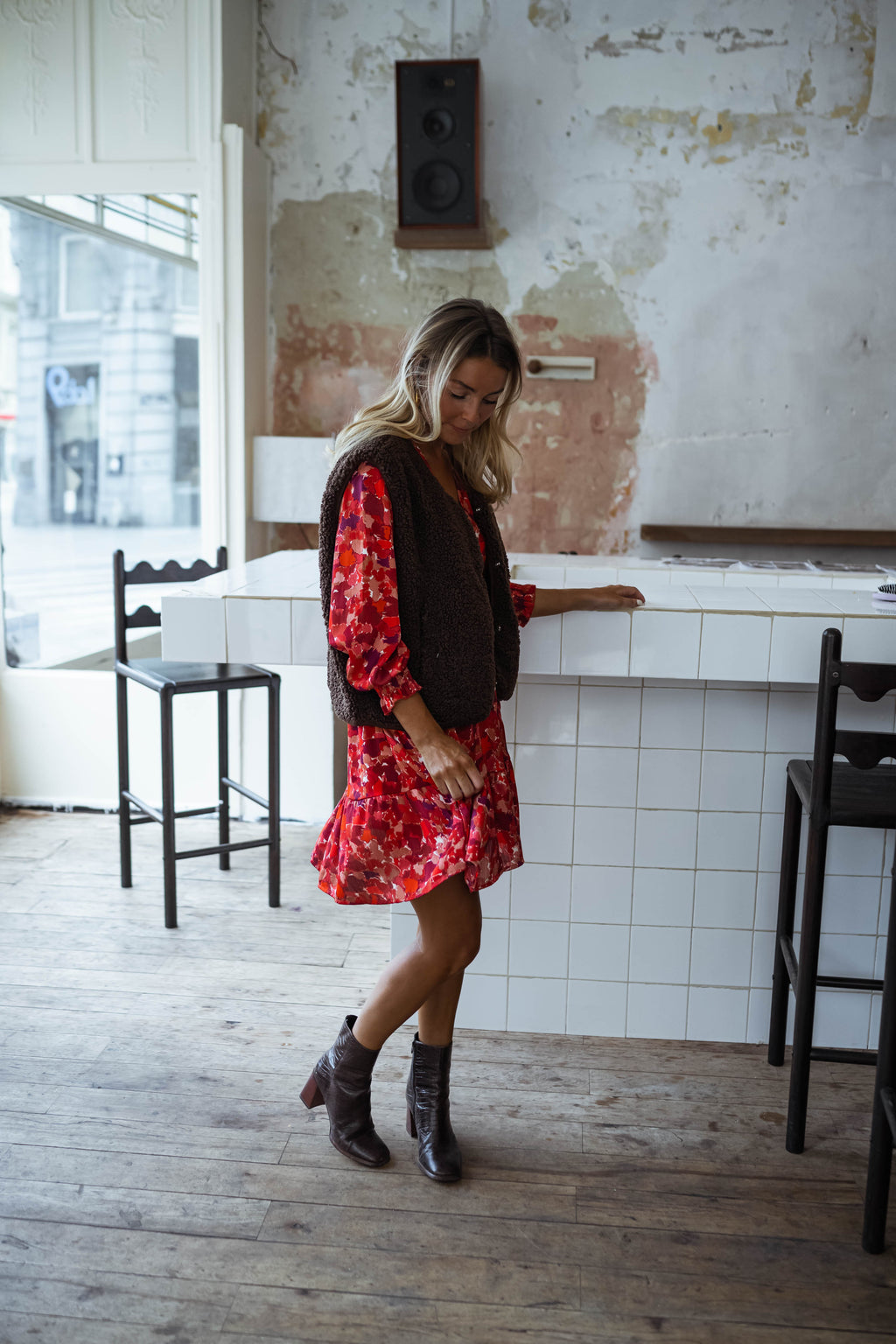 Robe Basha - rouge à motifs