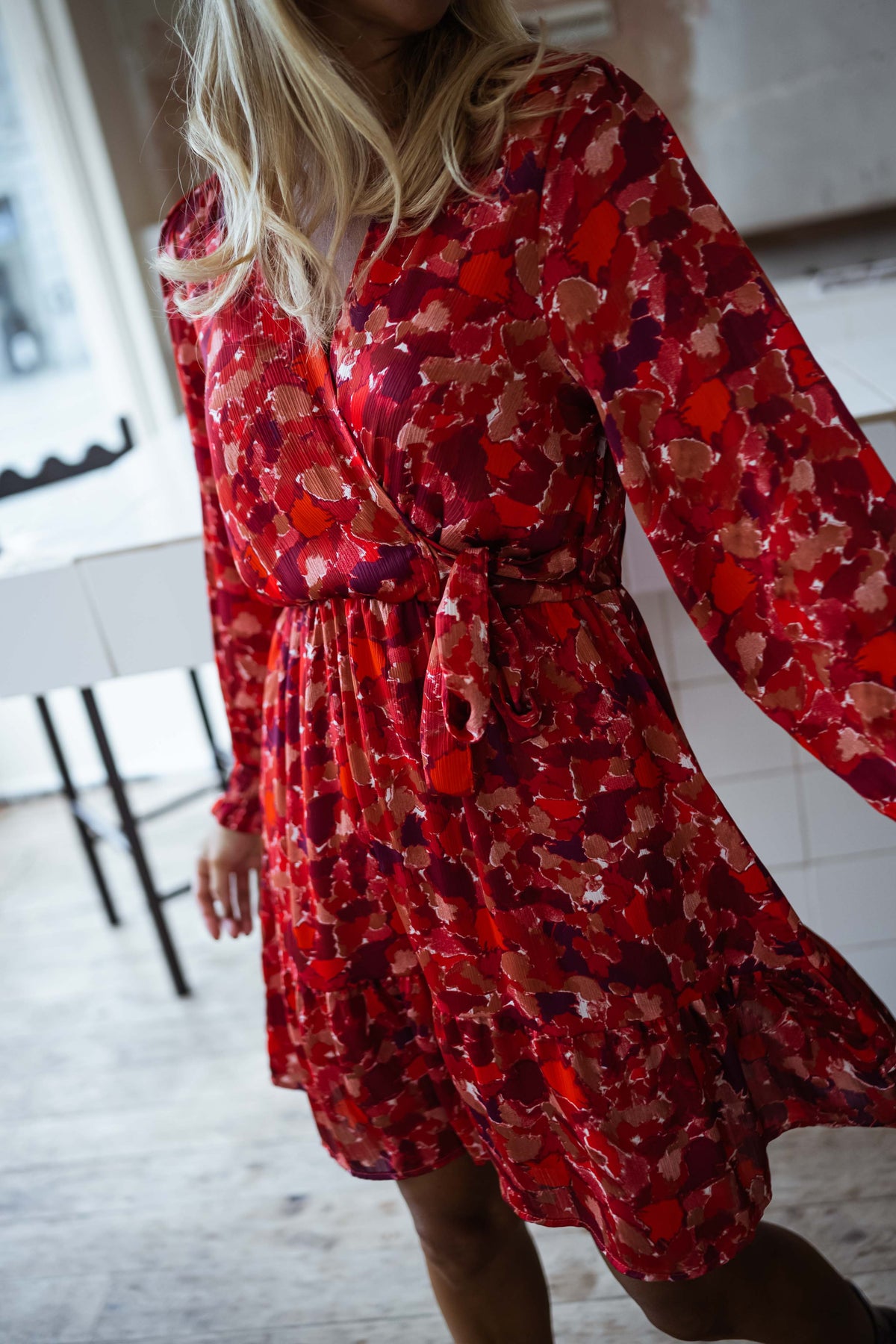 Robe Basha - rouge à motifs