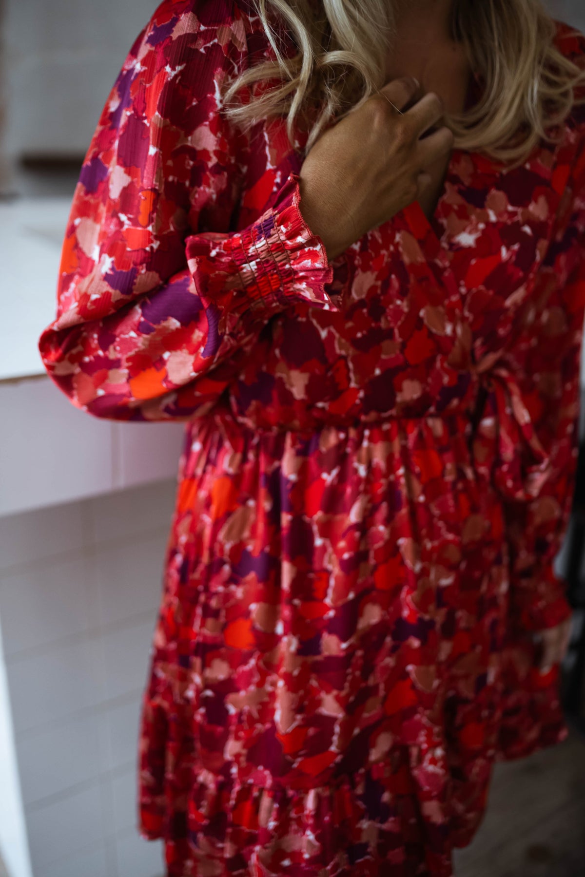 Robe Basha - rouge à motifs