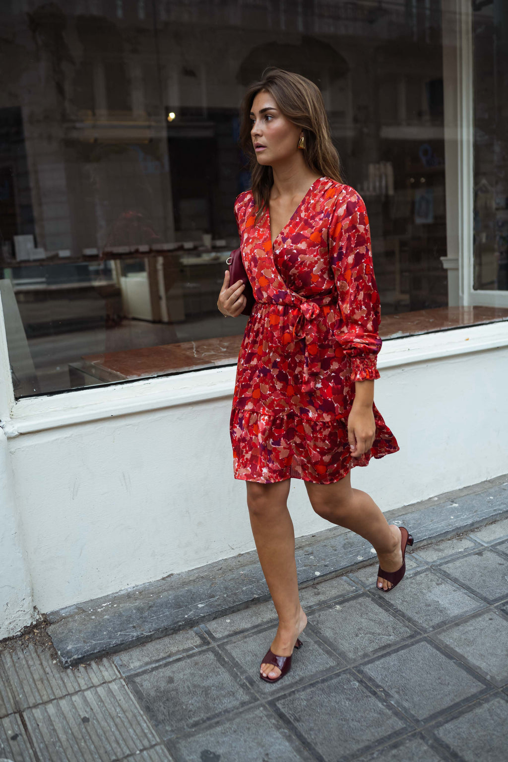 Robe Basha - rouge à motifs