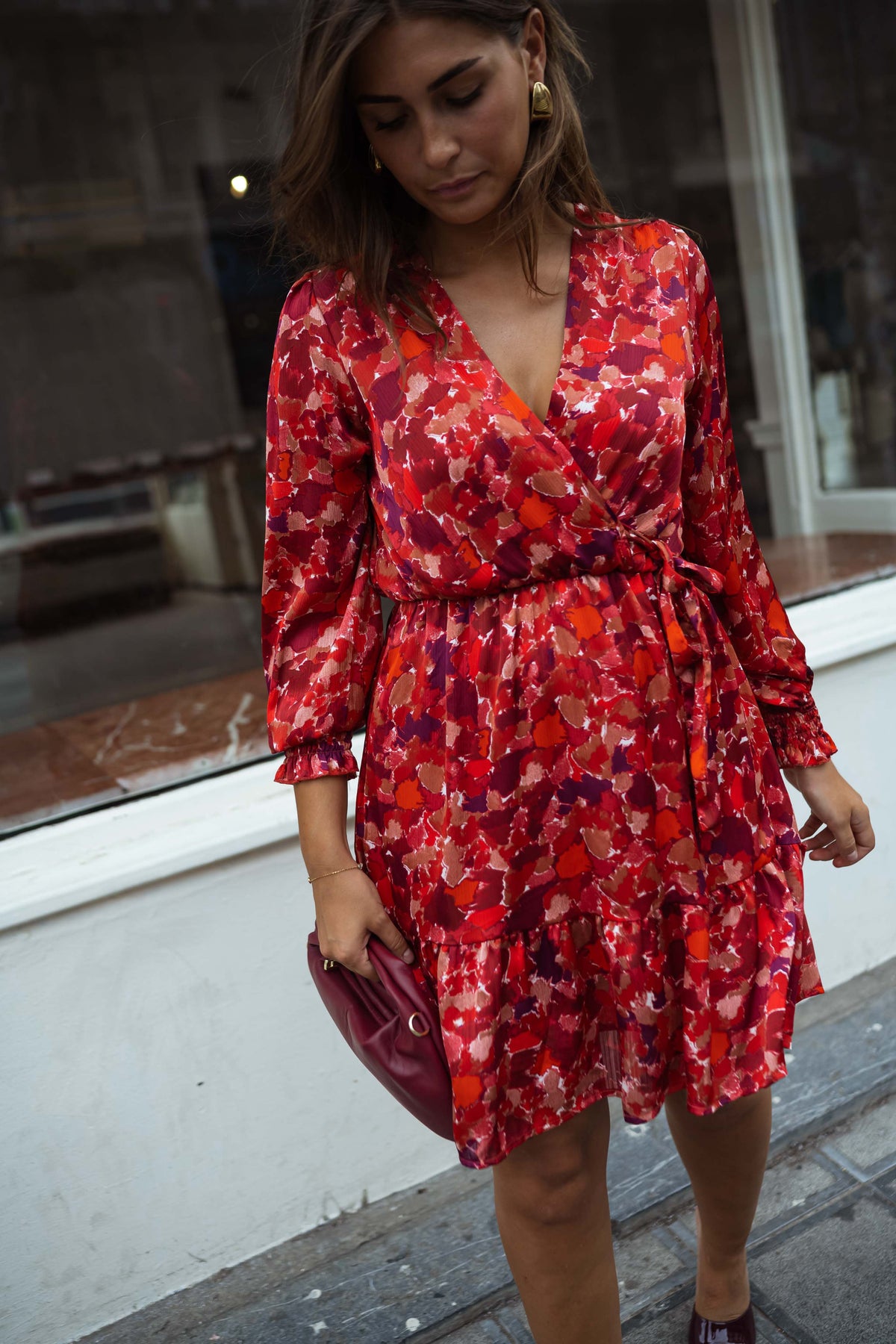 Robe Basha - rouge à motifs
