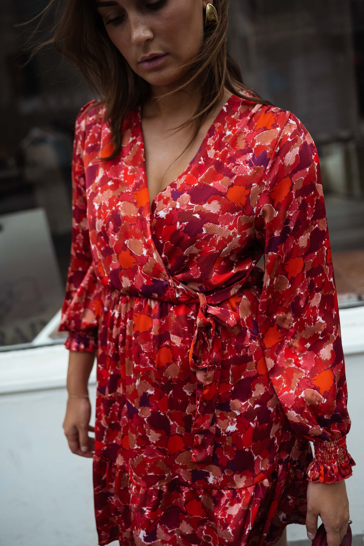 Robe Basha - rouge à motifs