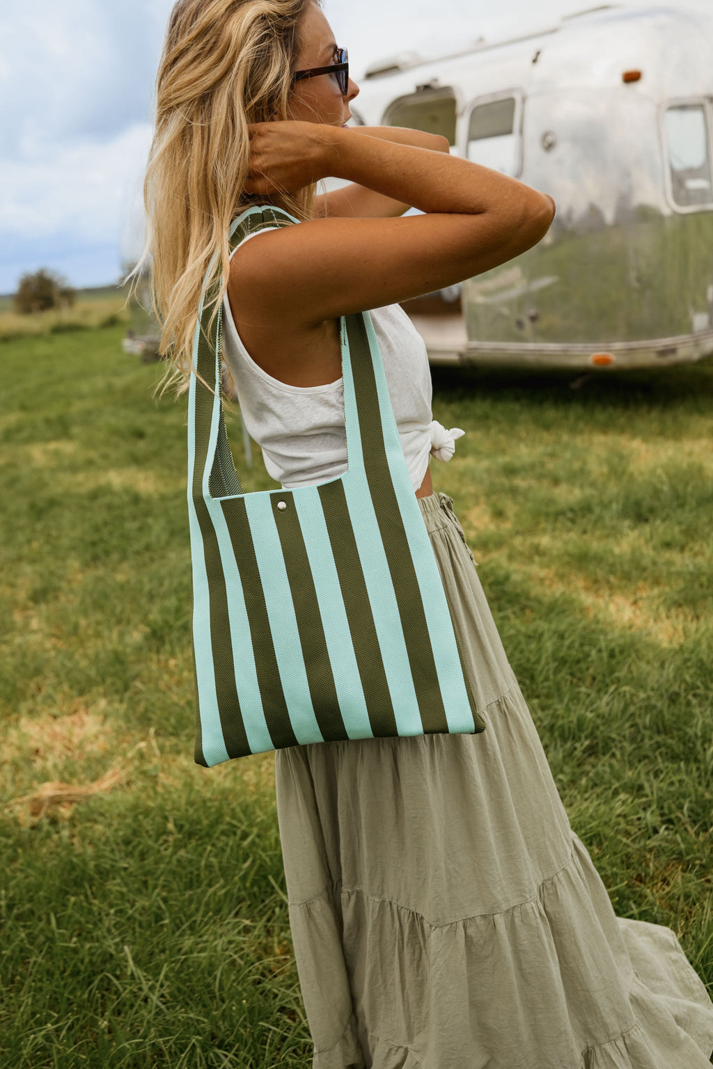 Sac Mael - bleu à rayures kaki
