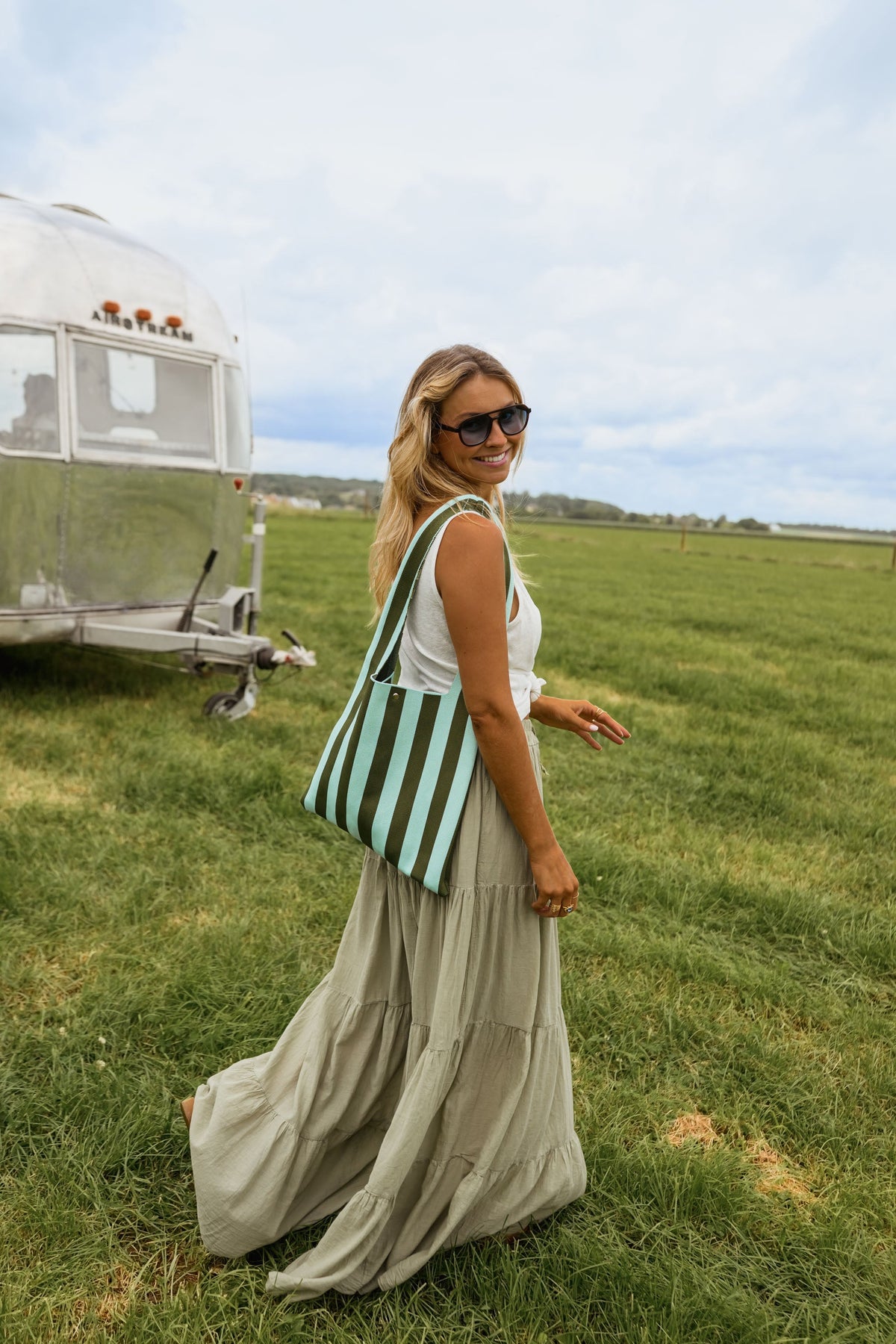 Sac Mael - bleu à rayures kaki
