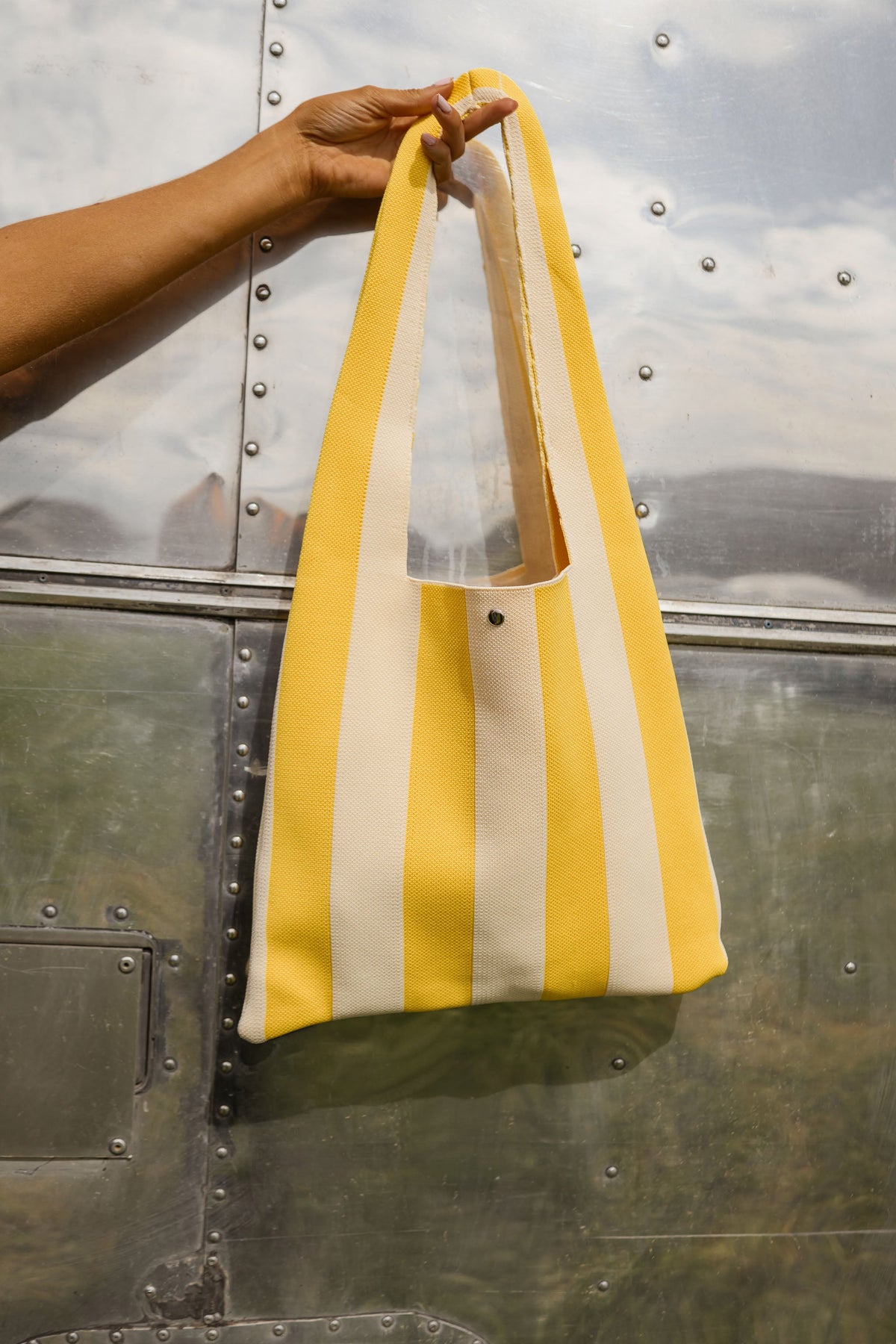 Sac Mael - jaune à rayures écrues