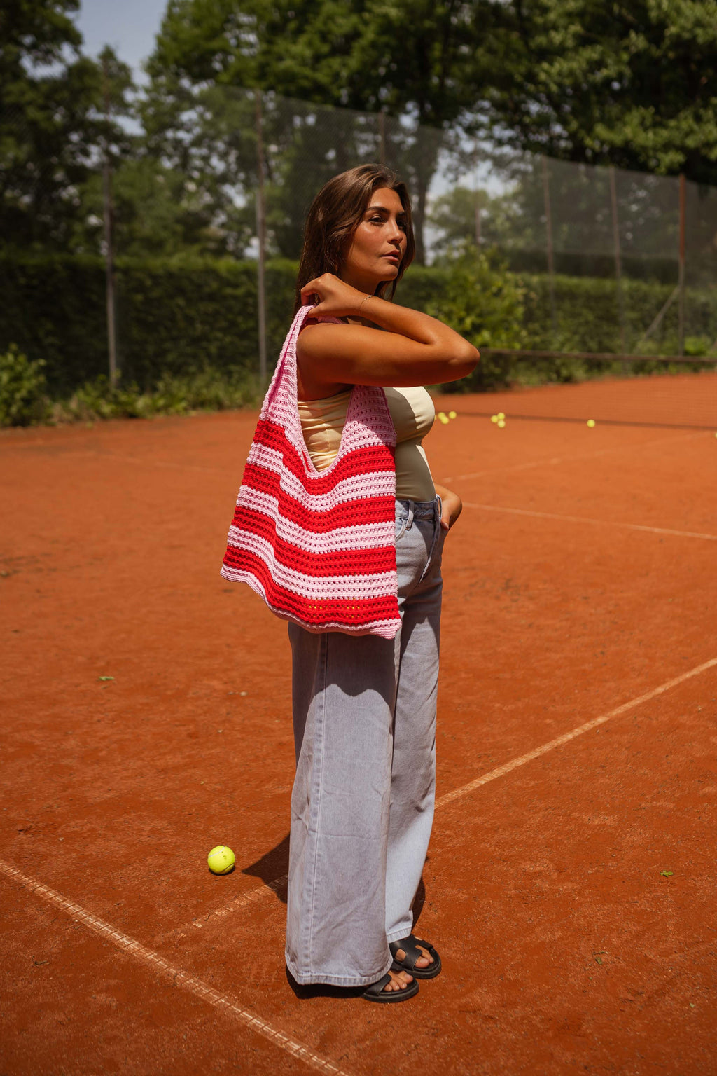 Sac Sary - rose et rouge