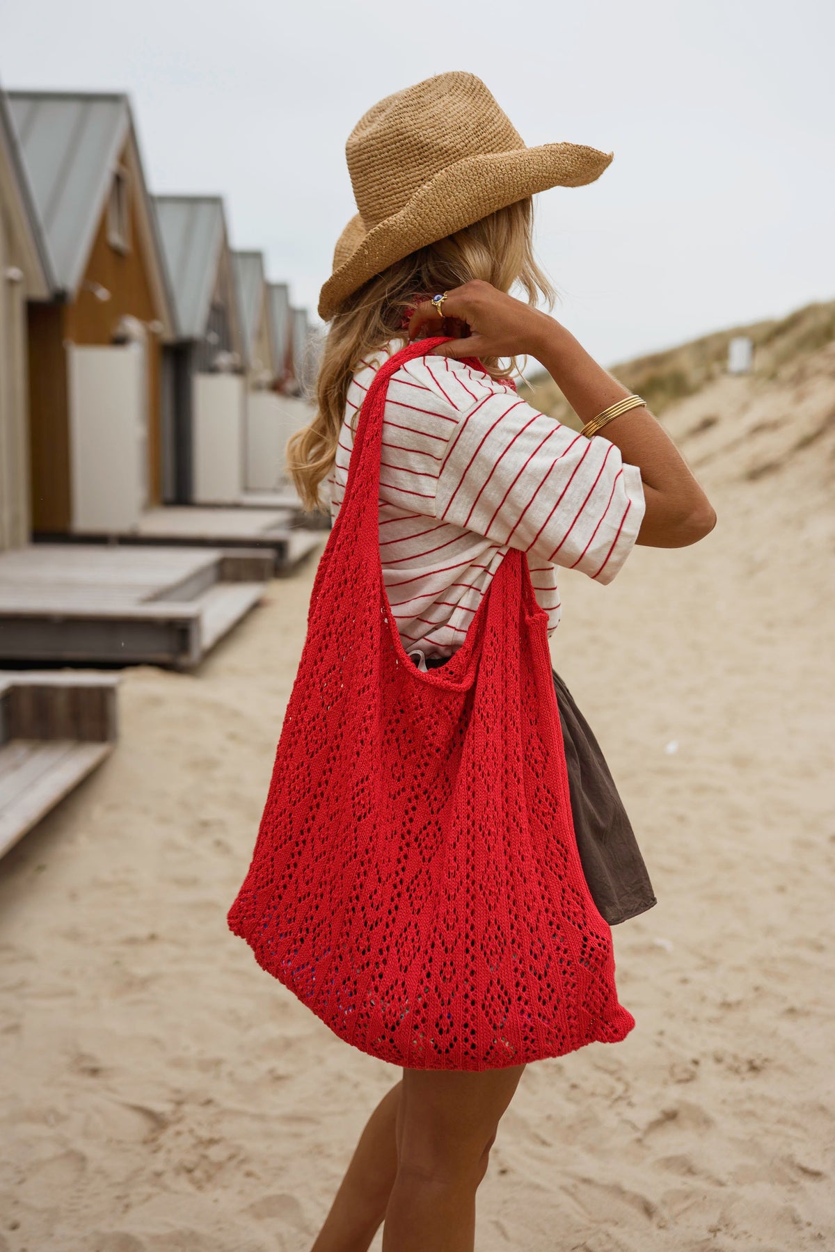 Sac Summer - corail en maille