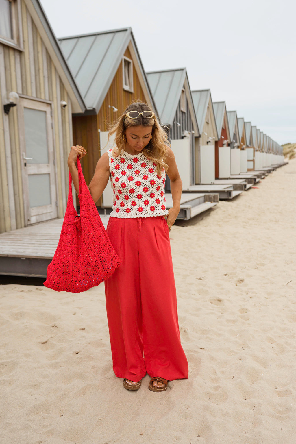 Sac Summer - corail en maille