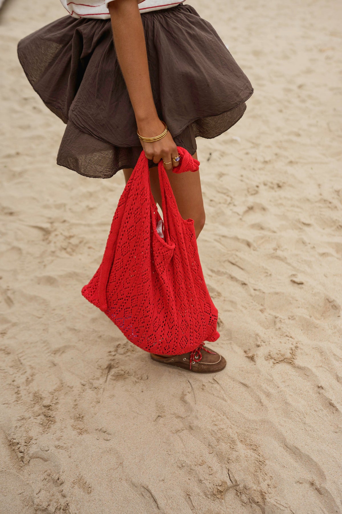 Sac Summer - corail en maille