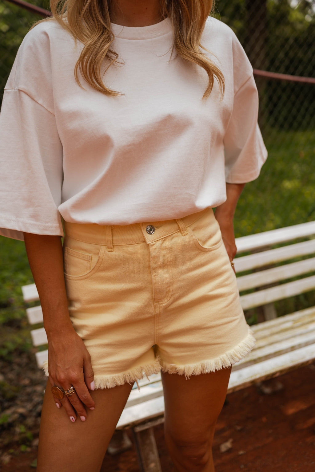 Short Franck - jaune en jeans