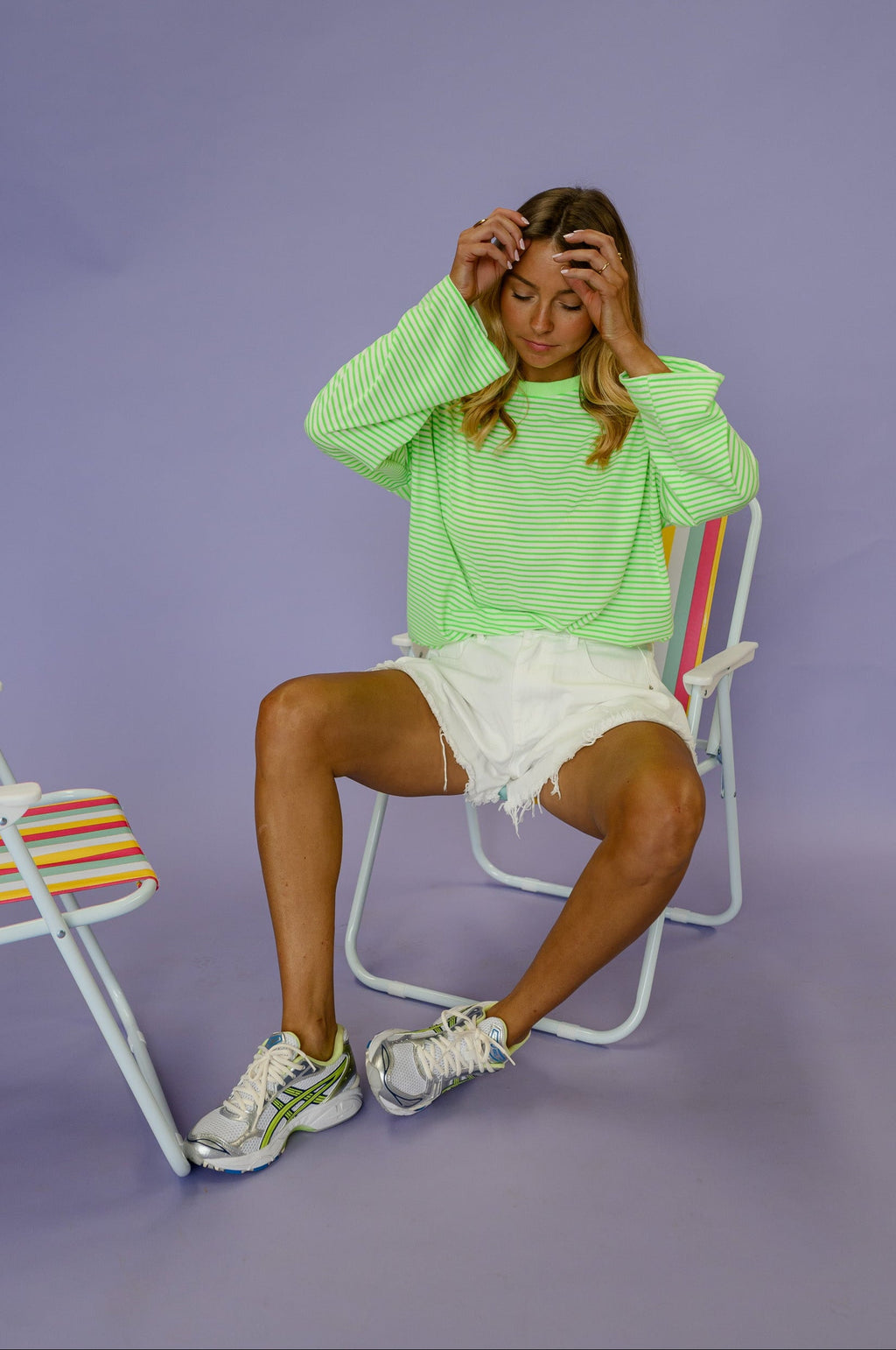 T-shirt Alaric - vert à lignes