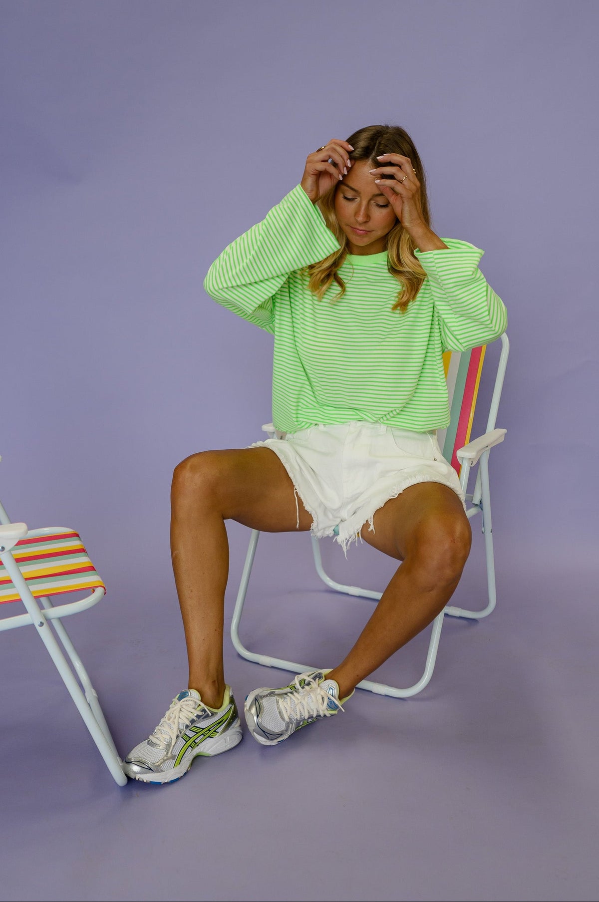 T-shirt Alaric - vert à lignes