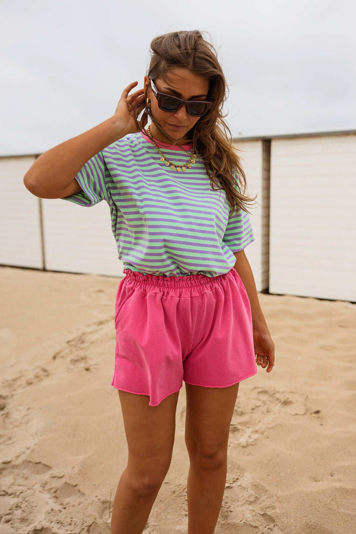 T-shirt Chloé - vert et mauve