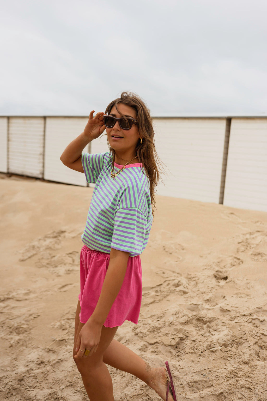 T-shirt Chloé - vert et mauve