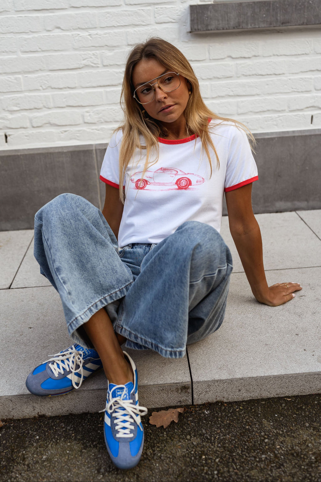 T-shirt Cynthia - blanc et rouge