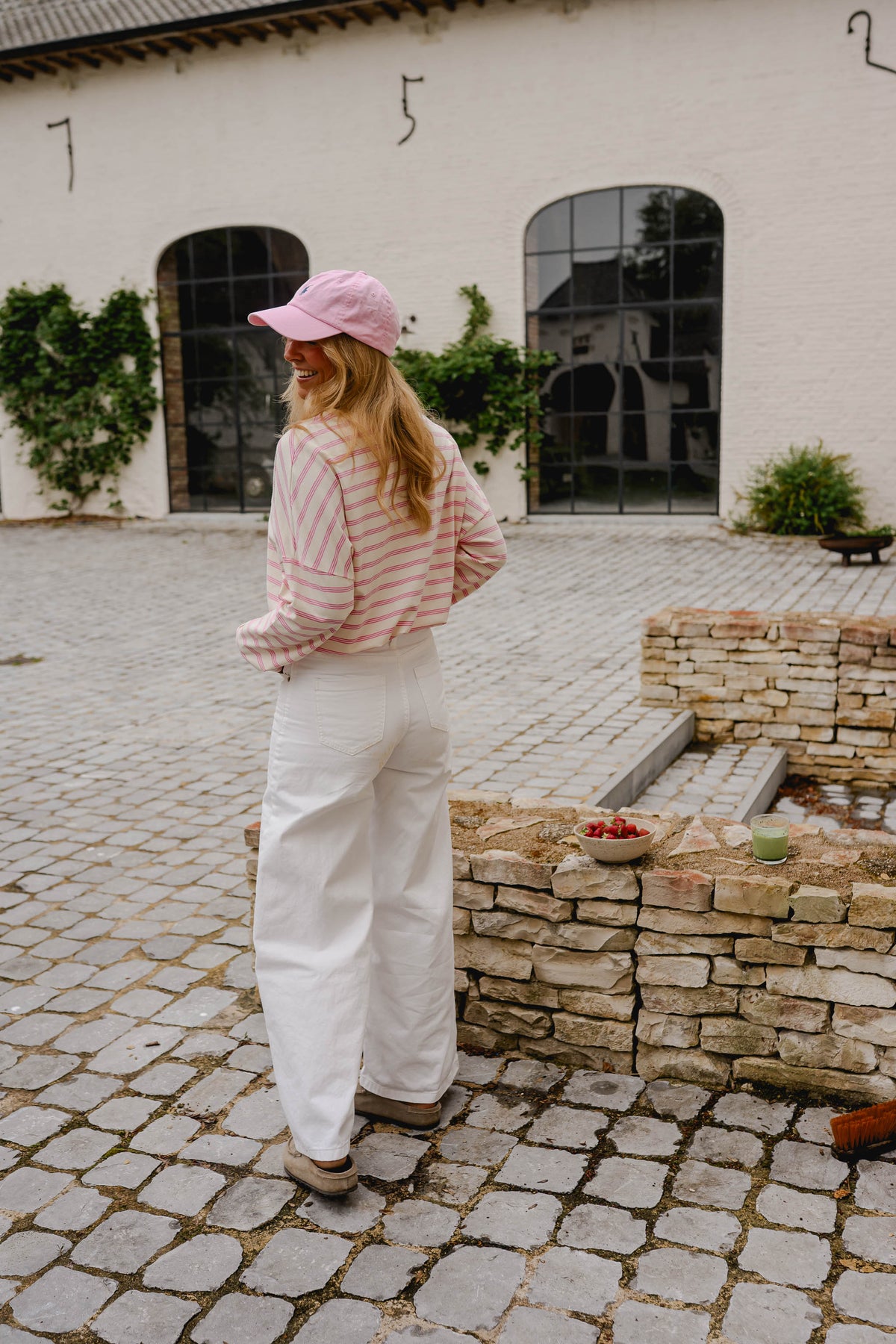 T-shirt Dalti - rose à lignes