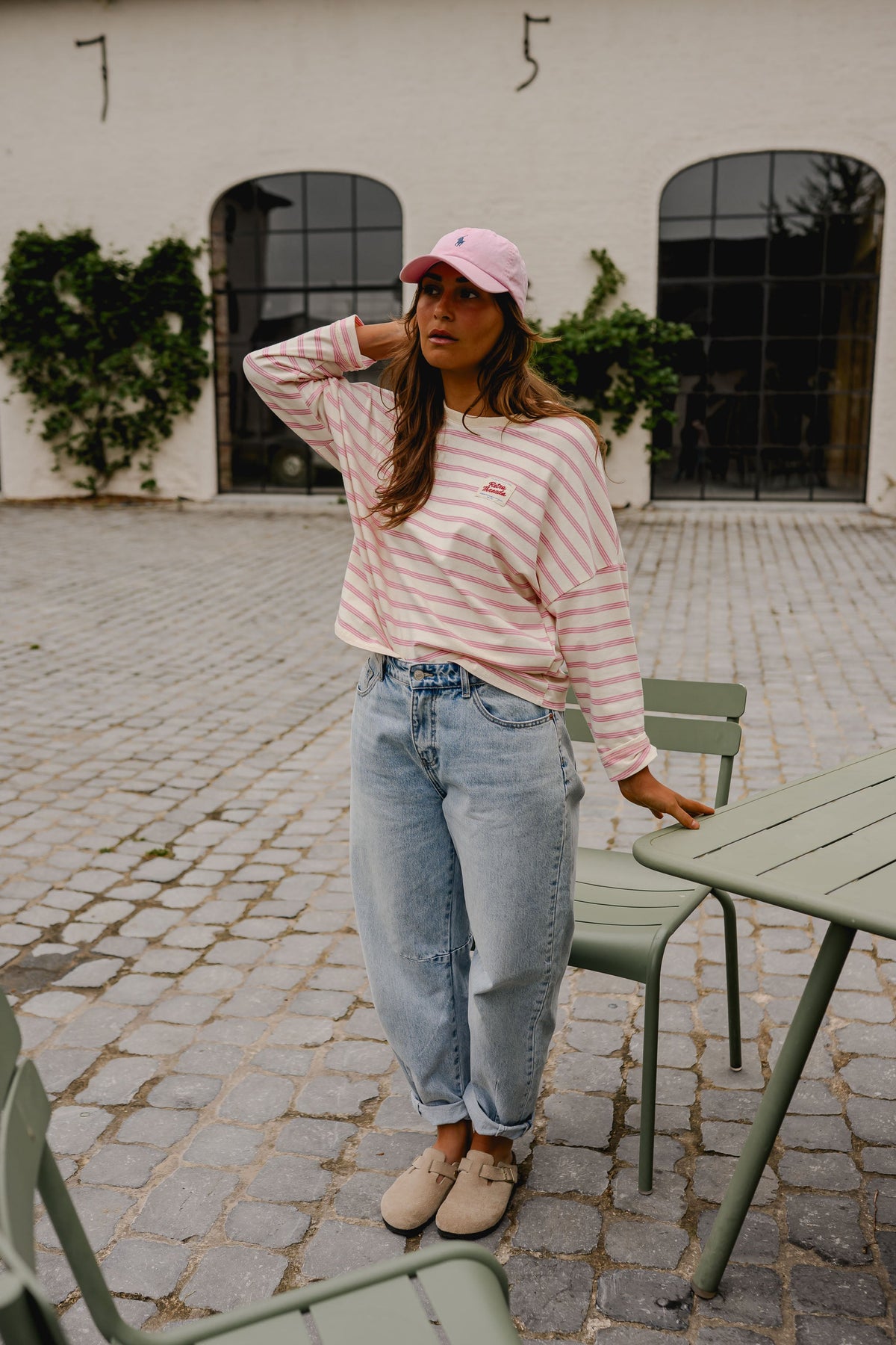T-shirt Dalti - rose à lignes