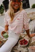 T-shirt Dalti - rose à lignes
