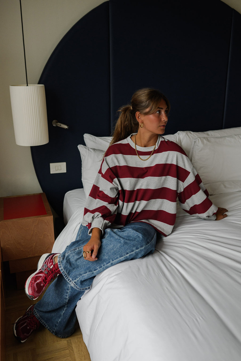 T-shirt Hayley - gris et bordeaux