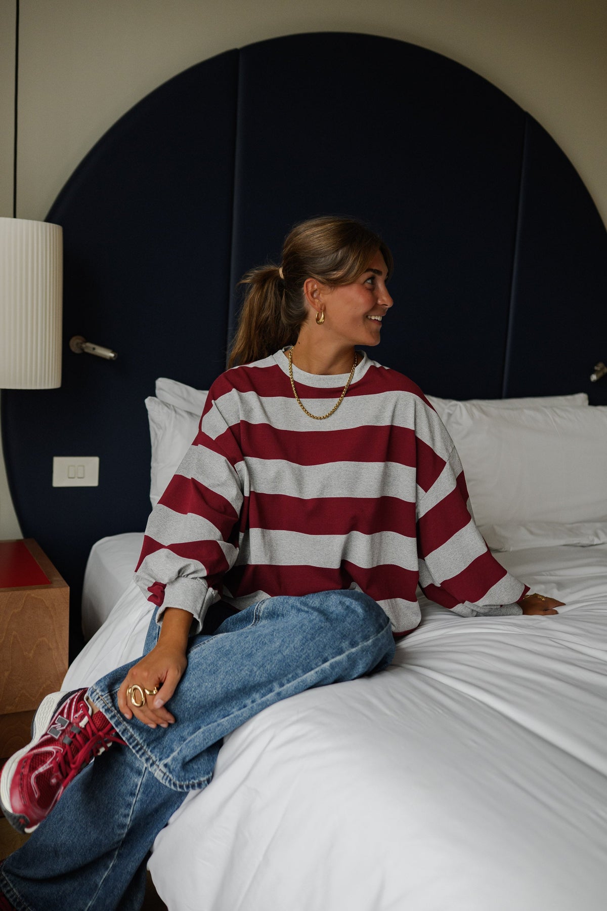 T-shirt Hayley - gris et bordeaux