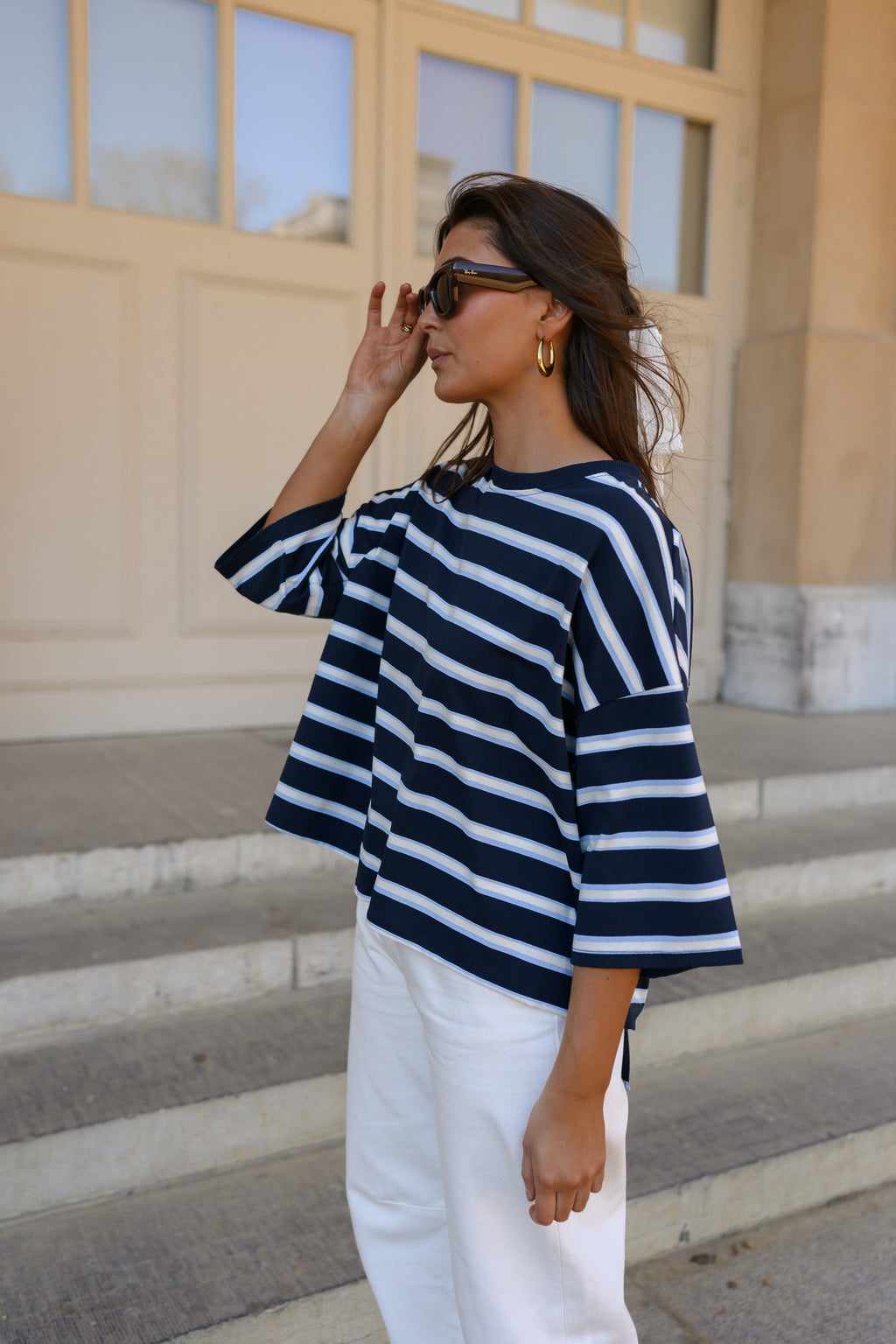 T-shirt Isora - bleu à lignes