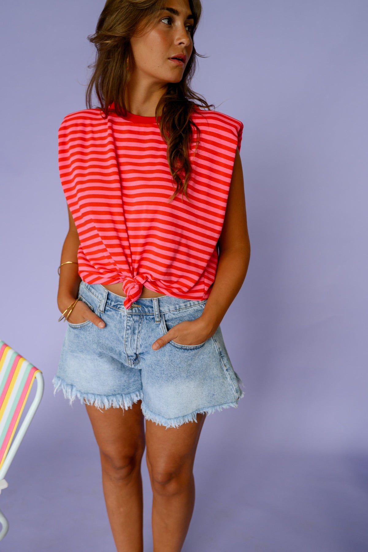 T-shirt Jadou -  rouge et rose