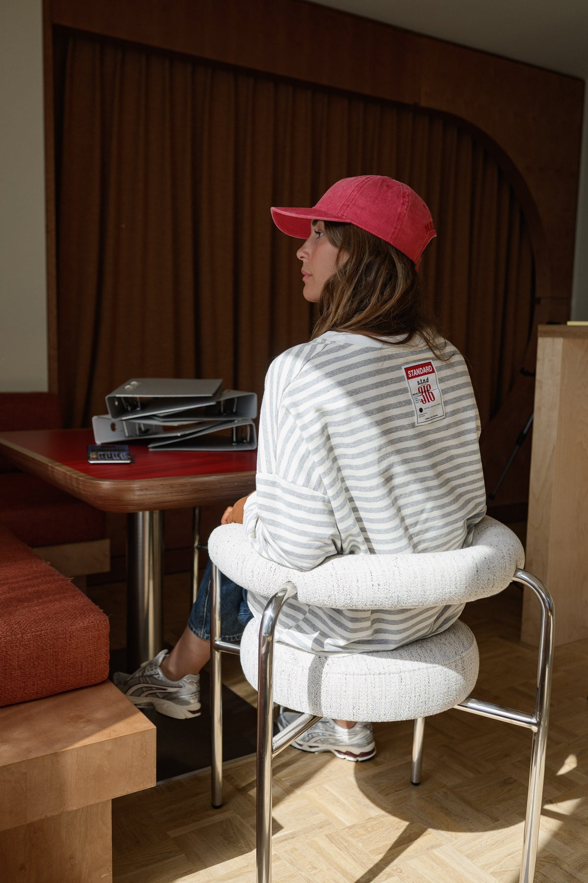 T-shirt Juliana - gris à lignes
