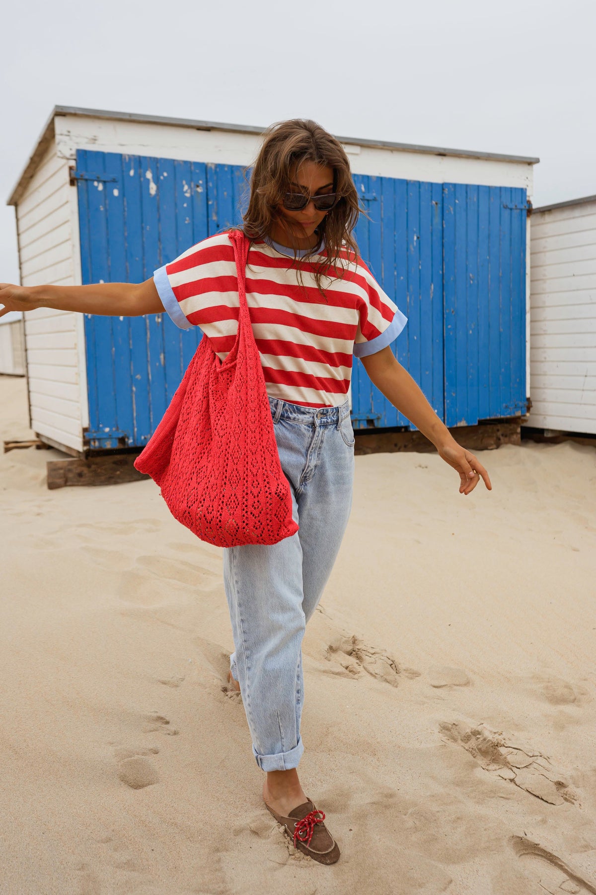 T-shirt Lilian - rouge à lignes