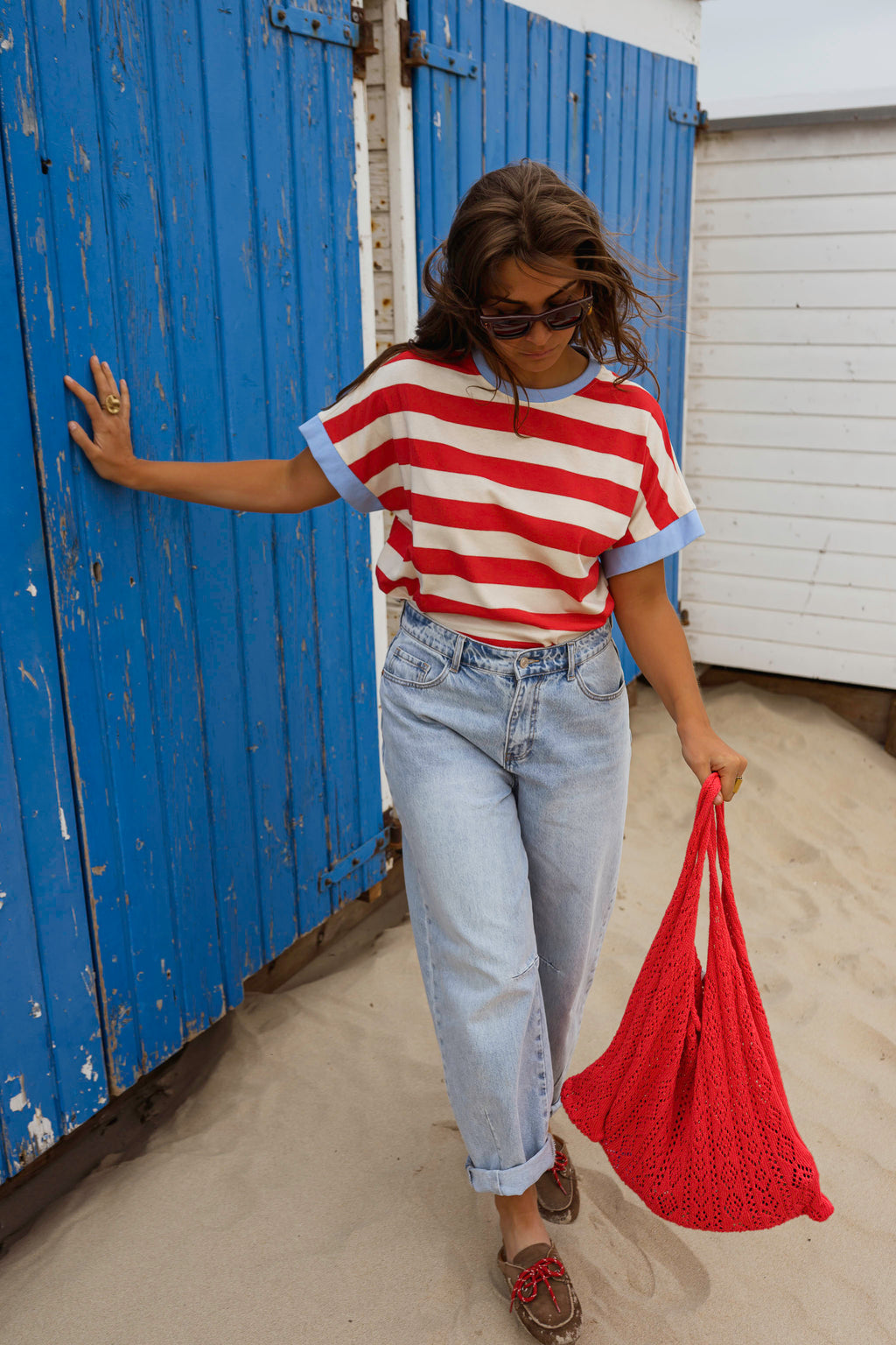T-shirt Lilian - rouge à lignes