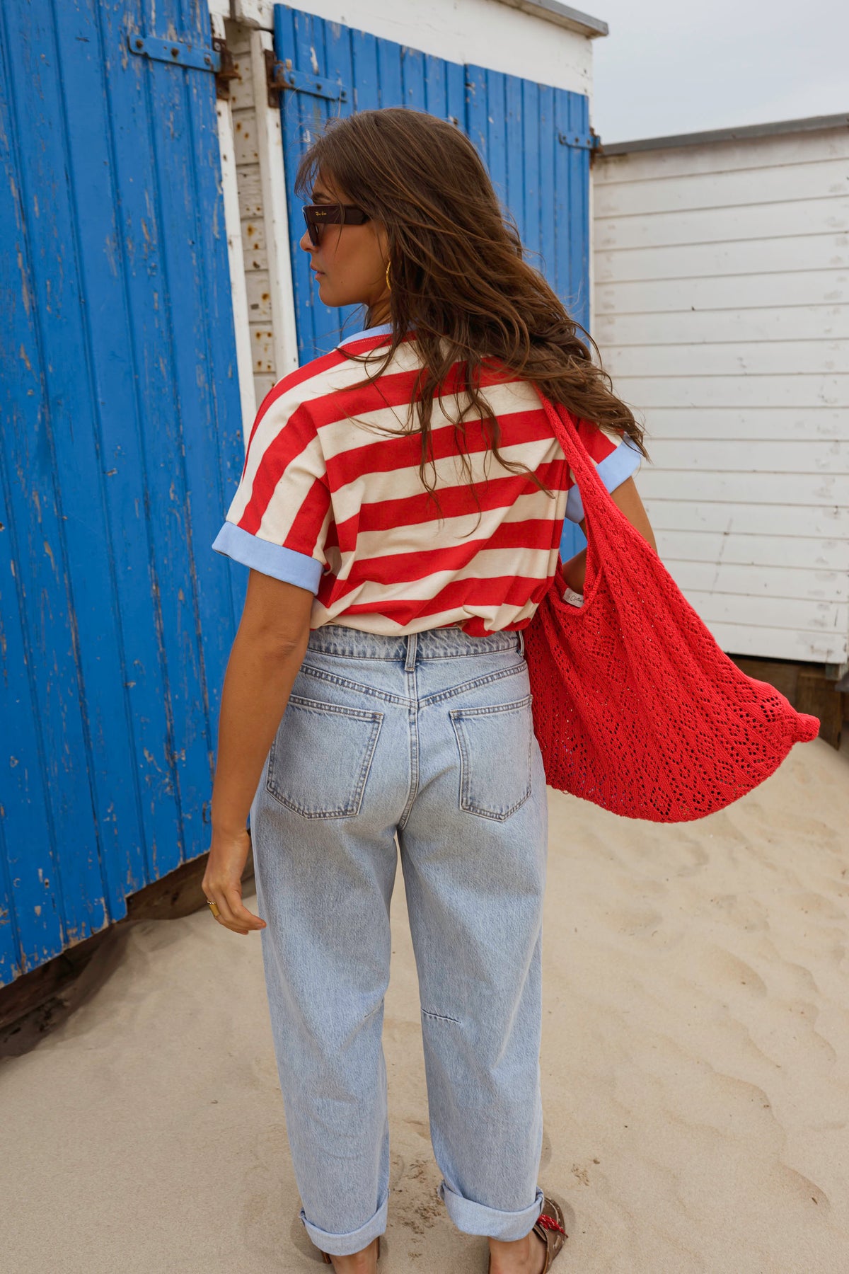 T-shirt Lilian - rouge à lignes