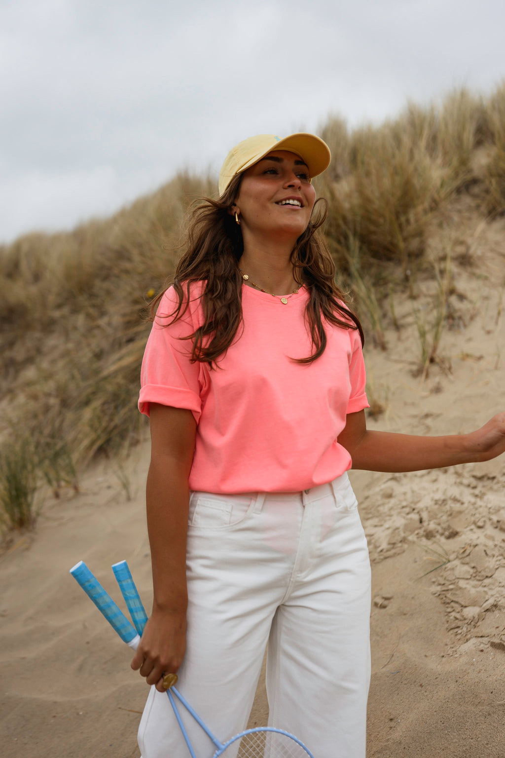 T-shirt Lyne - pêche fluo