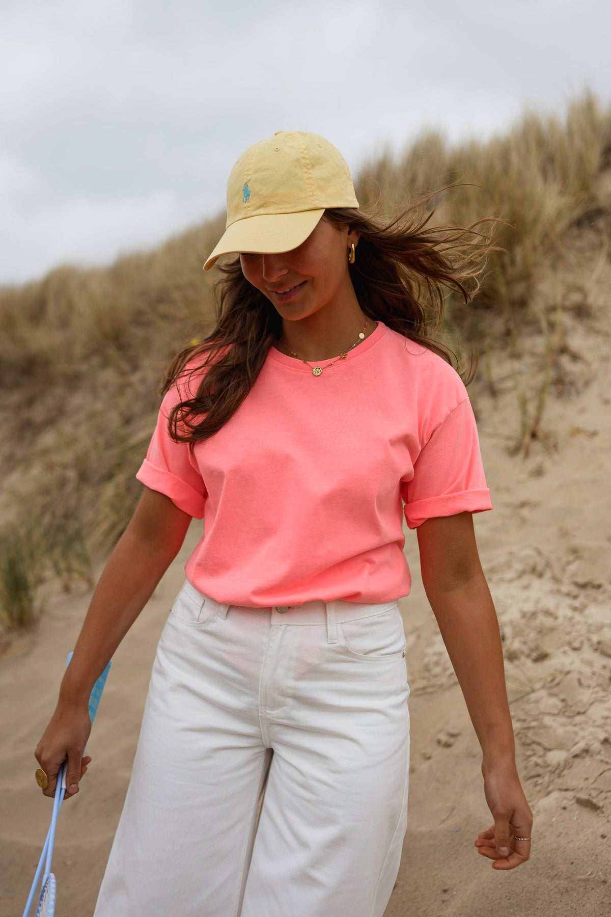 T-shirt Lyne - pêche fluo