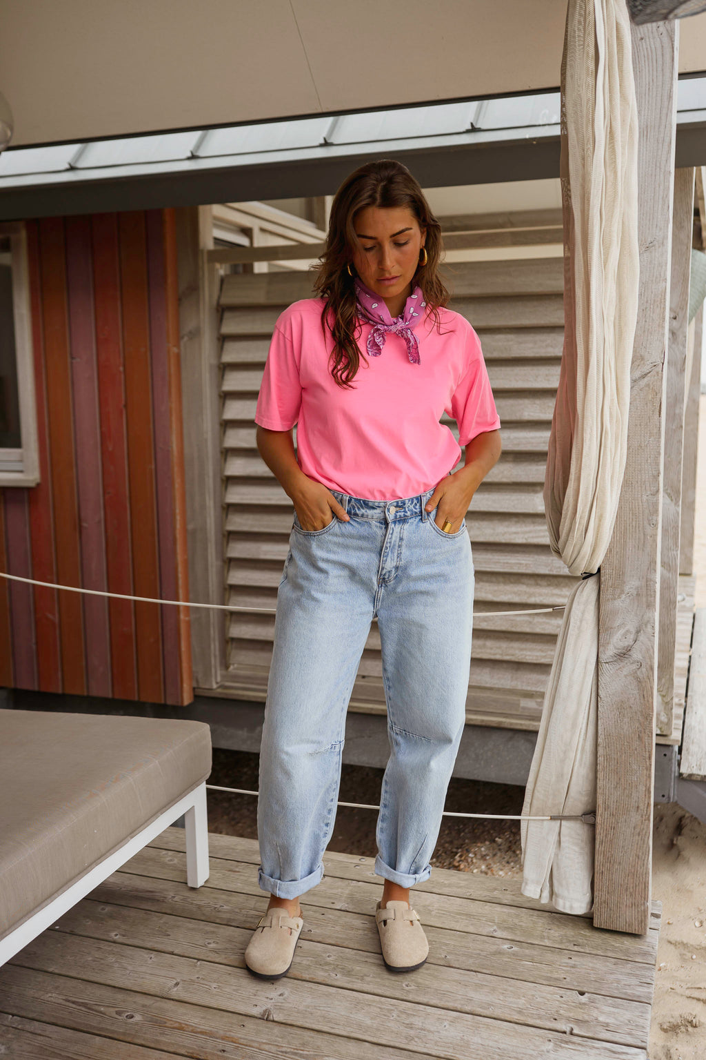 T-shirt Lyne - rose fluo