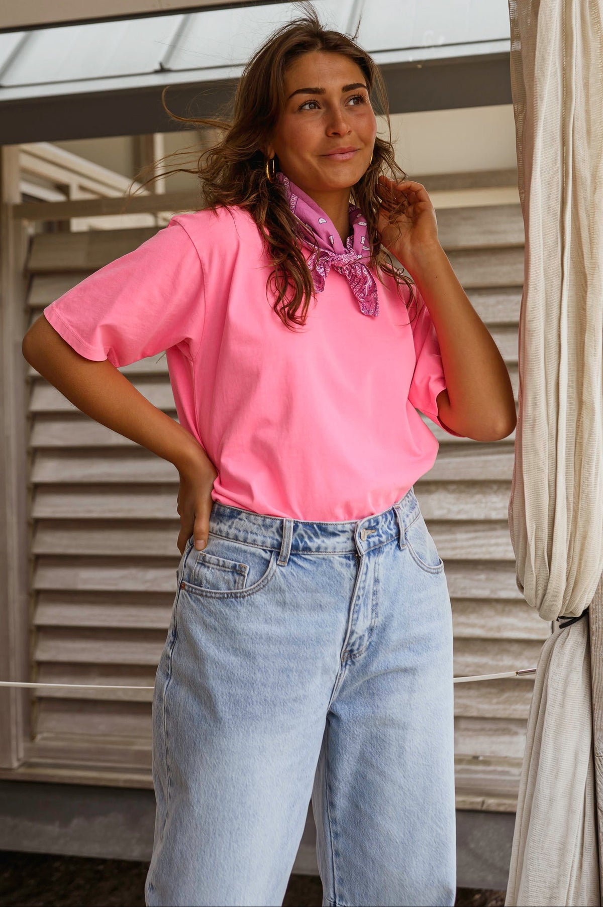 T-shirt Lyne - rose fluo