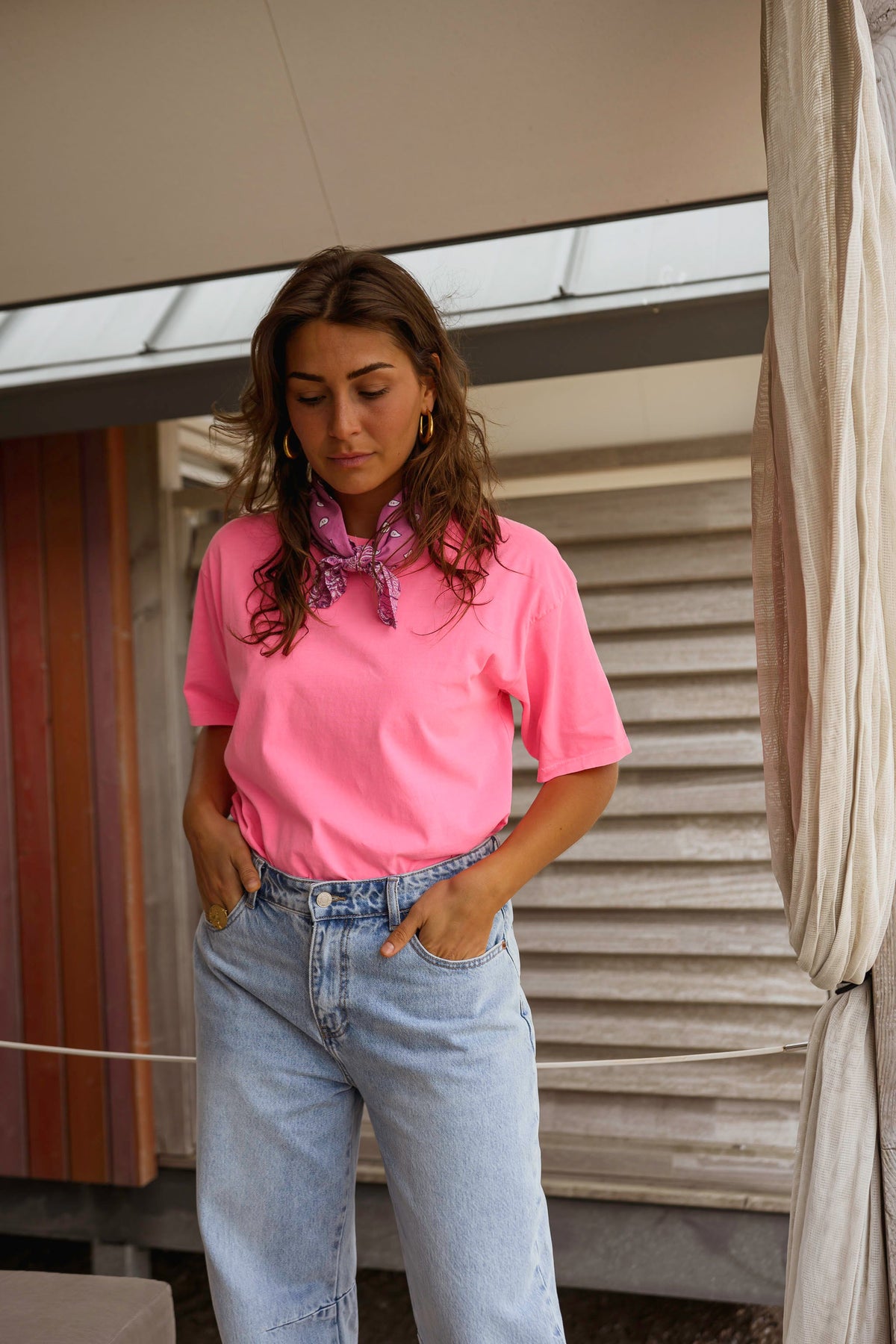 T-shirt Lyne - rose fluo