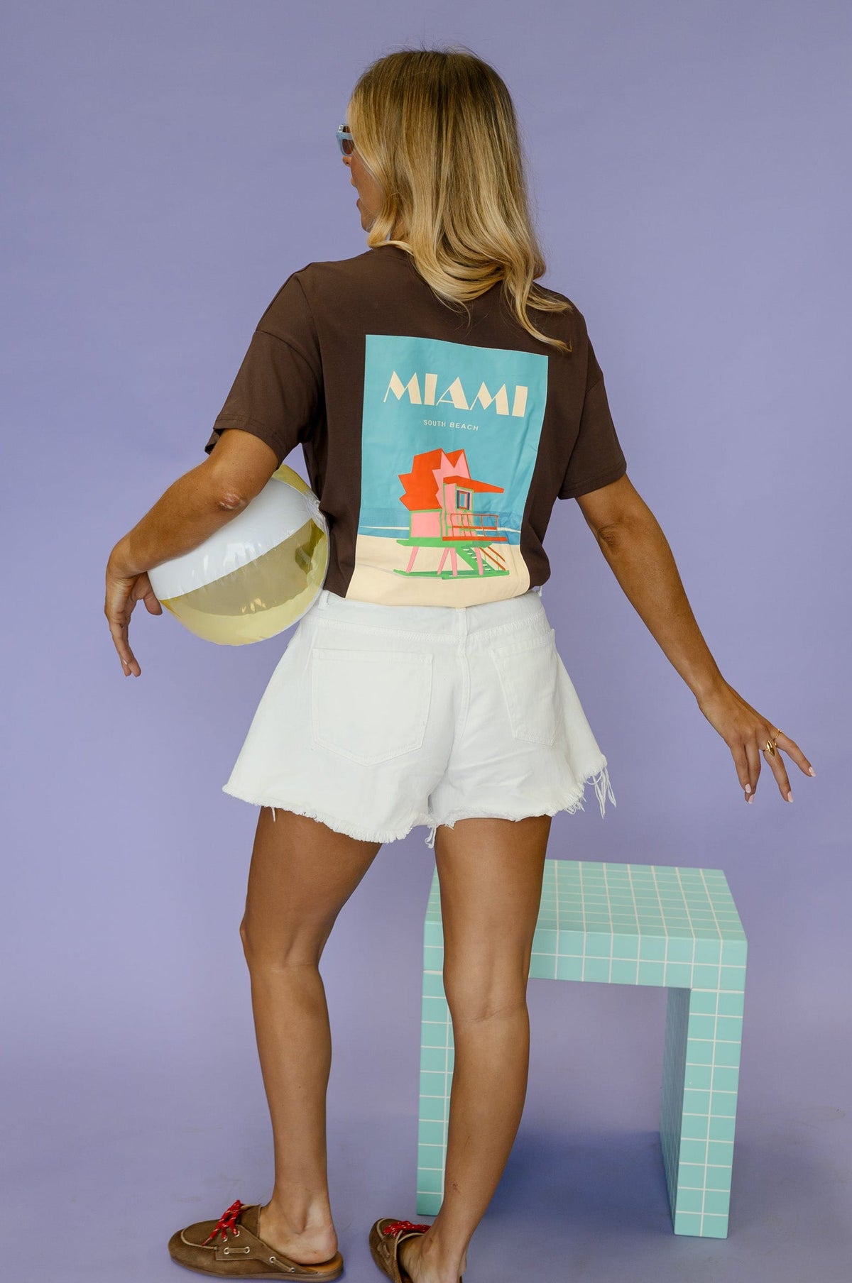 T-shirt Miami - chocolat
