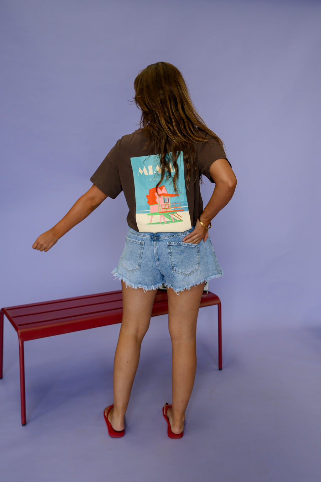 T-shirt Miami - chocolat
