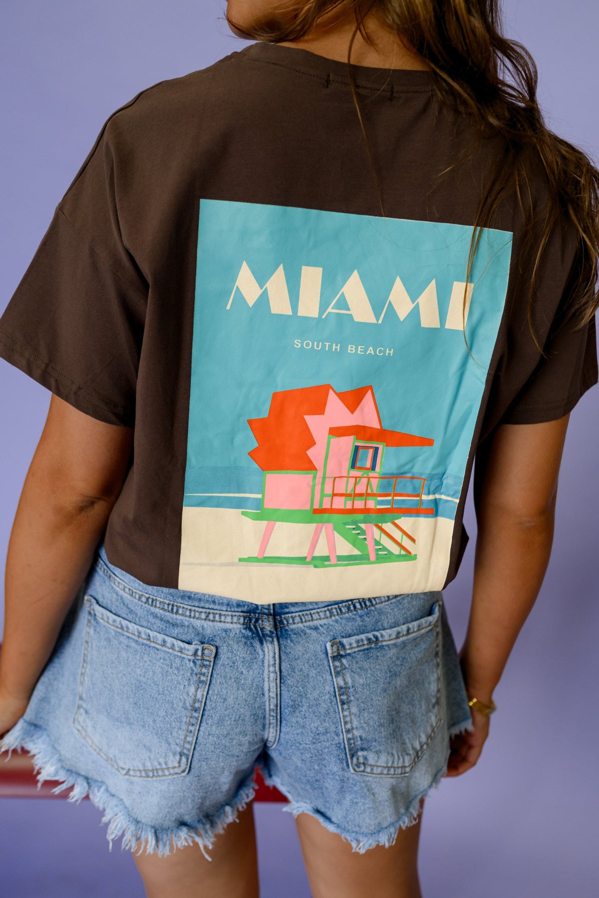 T-shirt Miami - chocolat