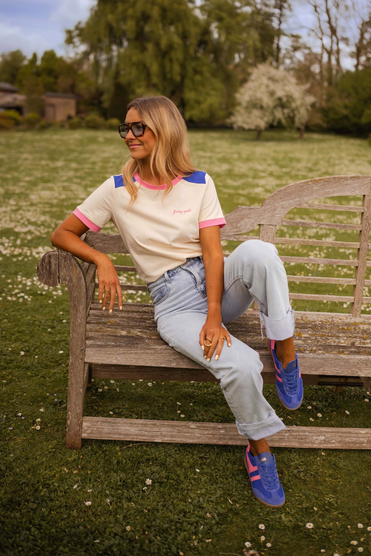 T-shirt Nicki - rose et bleu