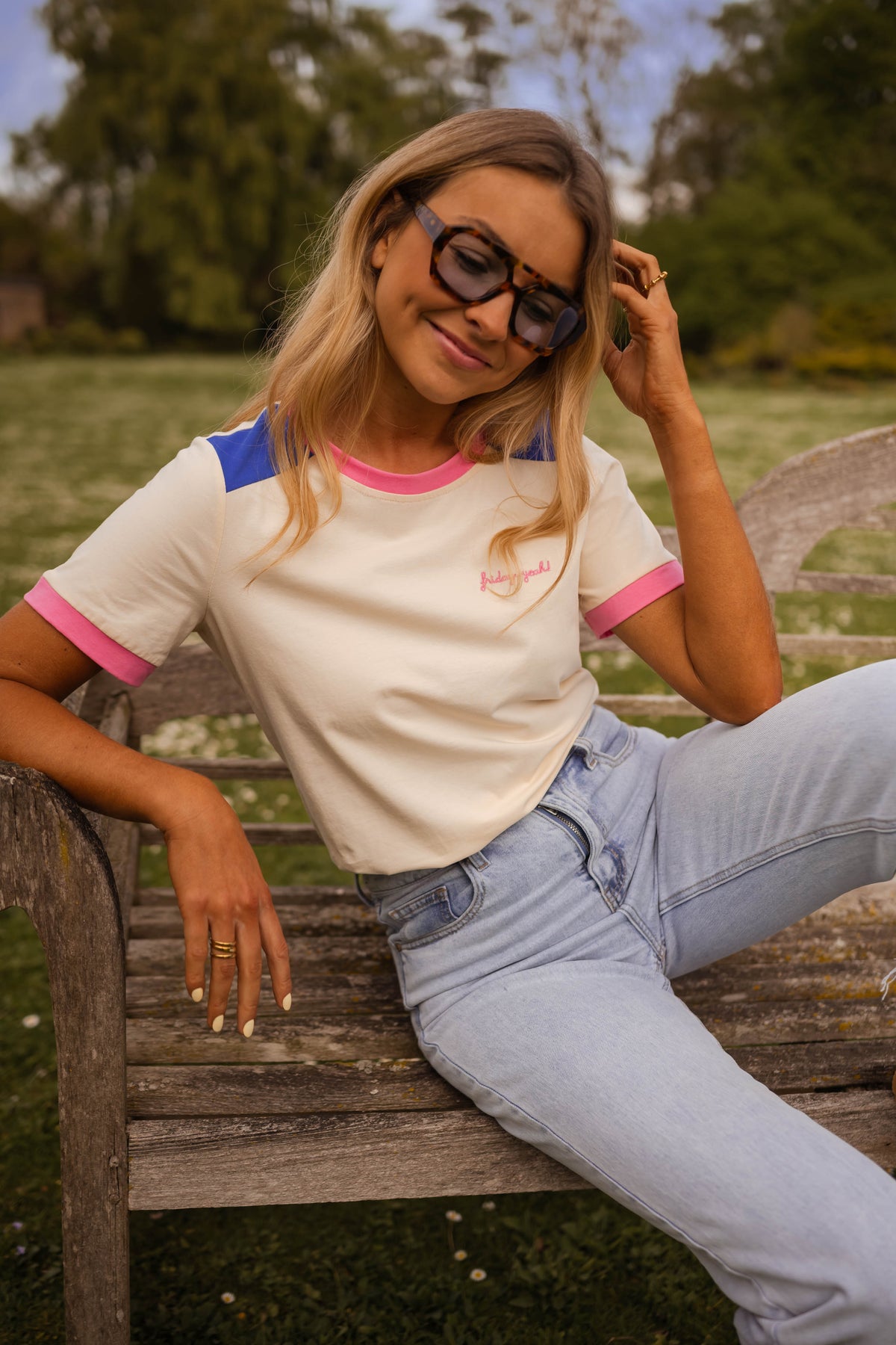T-shirt Nicki - rose et bleu