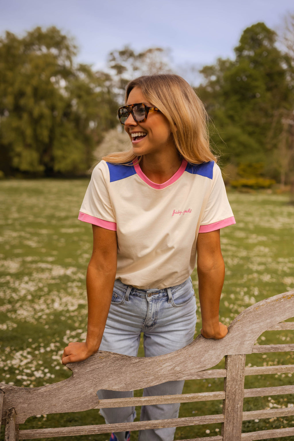 T-shirt Nicki - rose et bleu