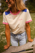 T-shirt Nicki - rose et bleu