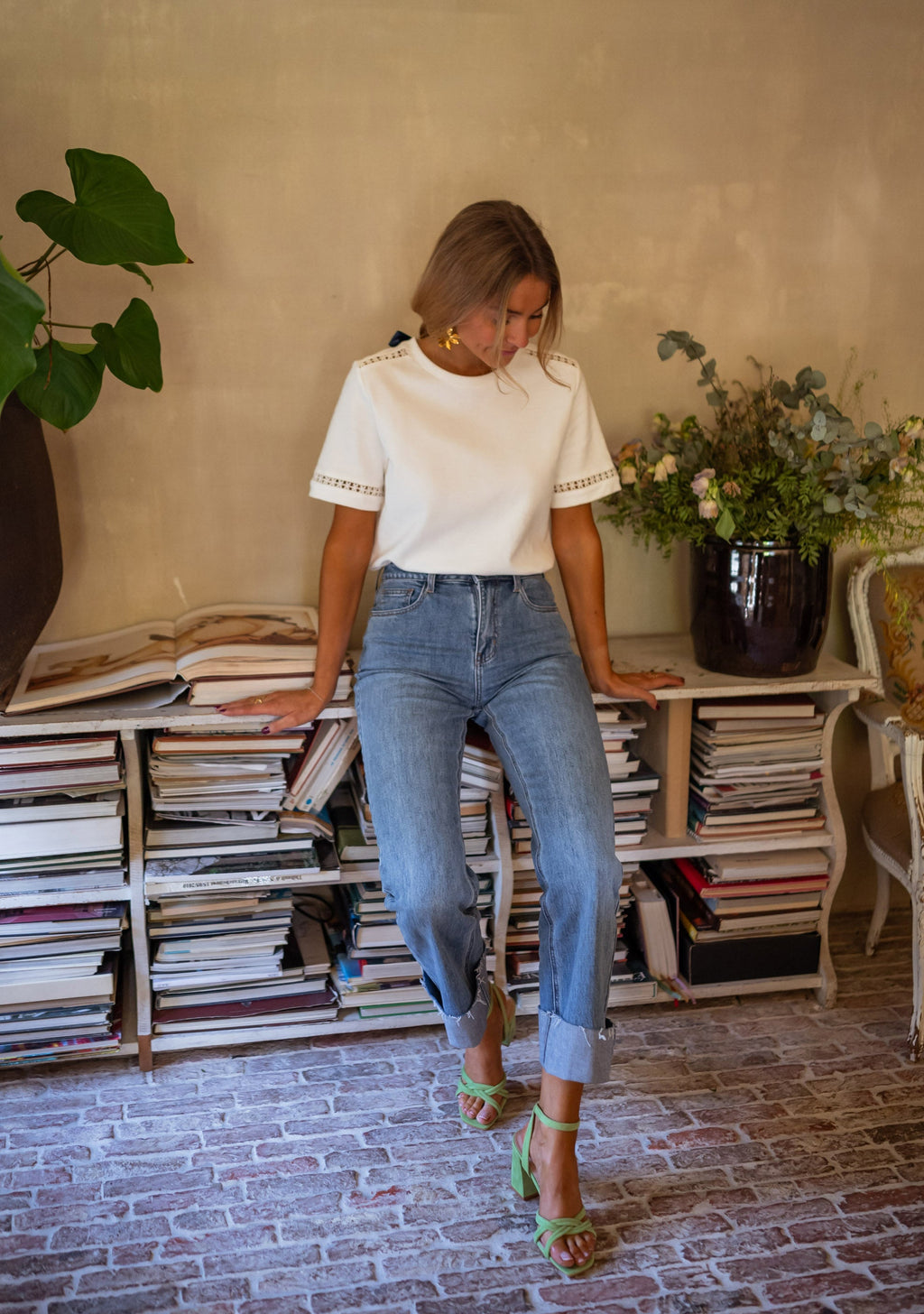 T-shirt Romina - blanc à broderie
