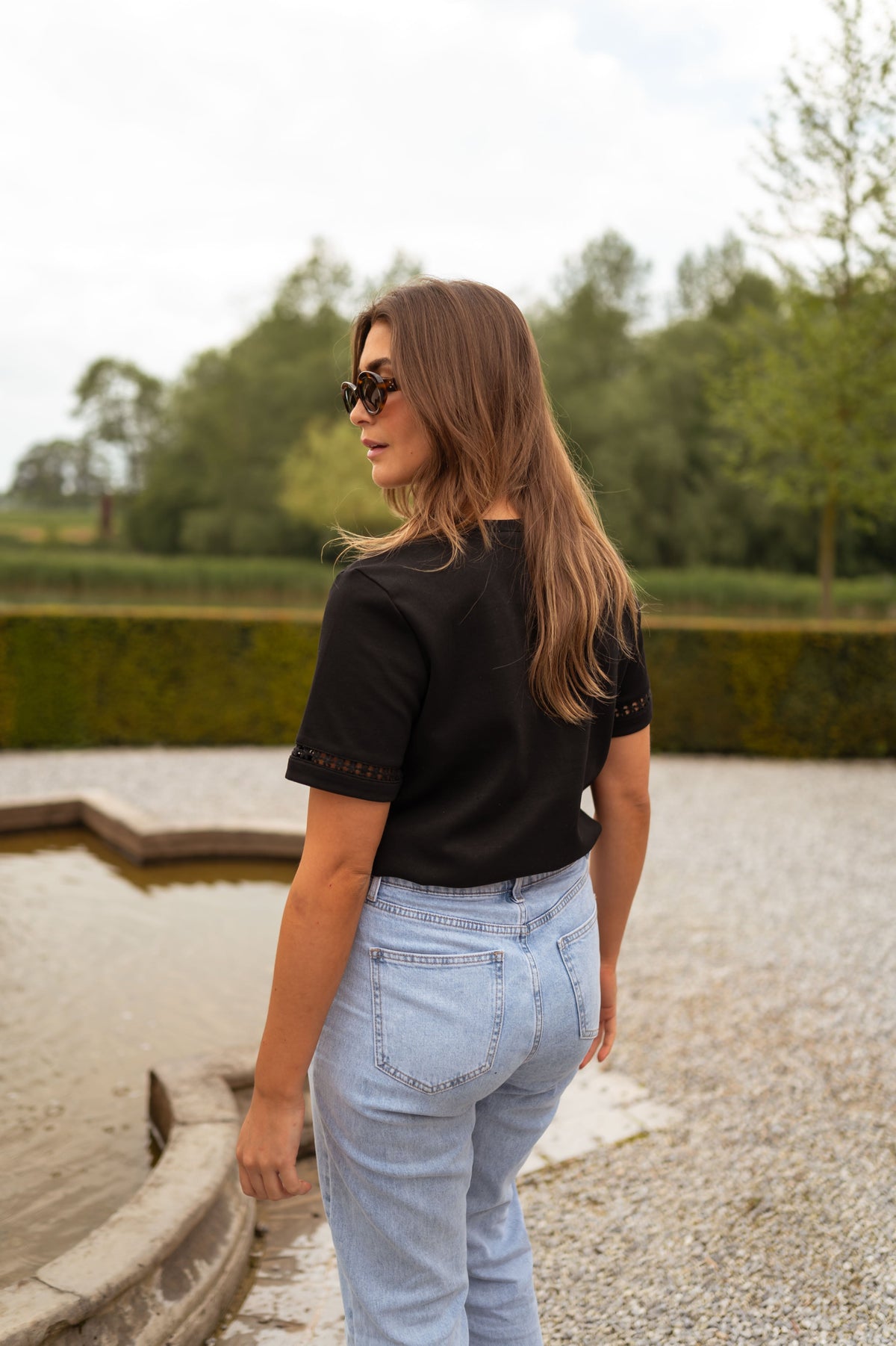 T-shirt Romina - noir à broderie