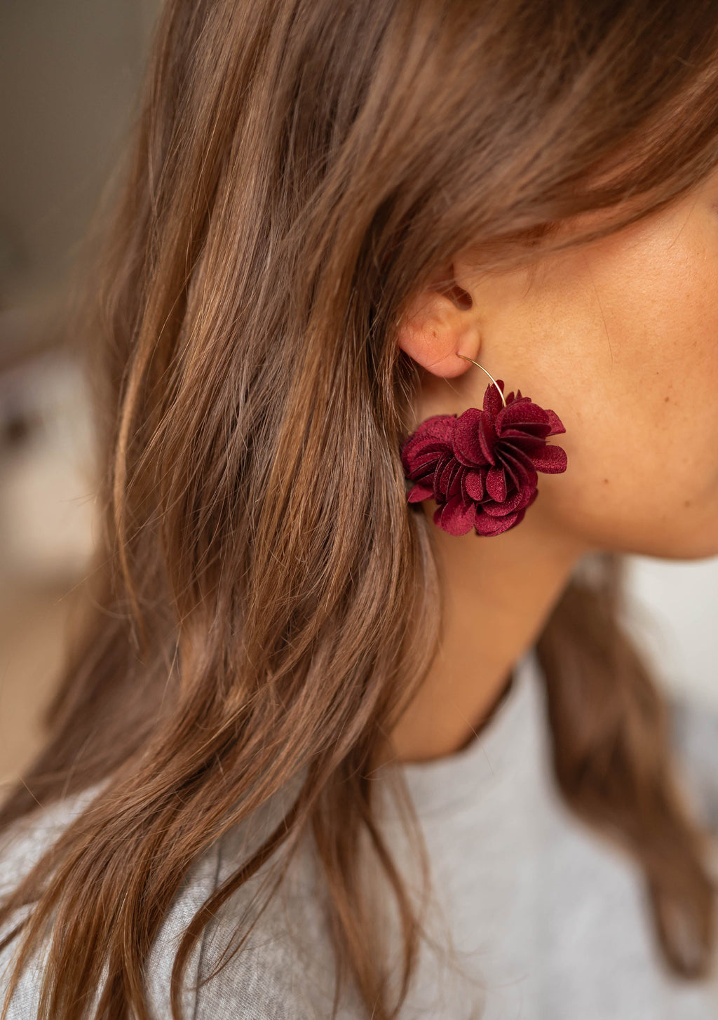 Boucles d’oreilles Tamara - bordeaux