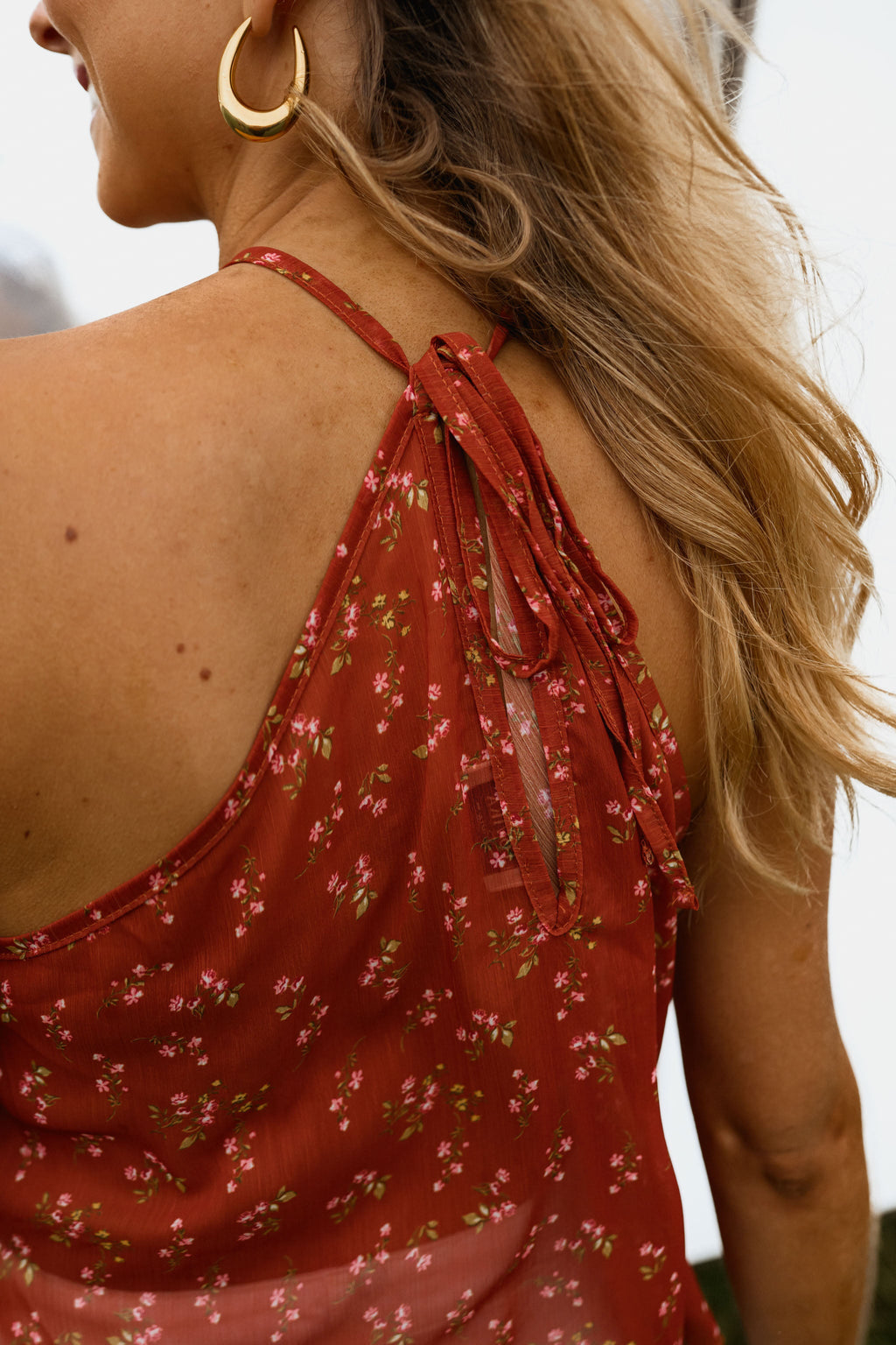 Top Ariane - terracotta à fleurs