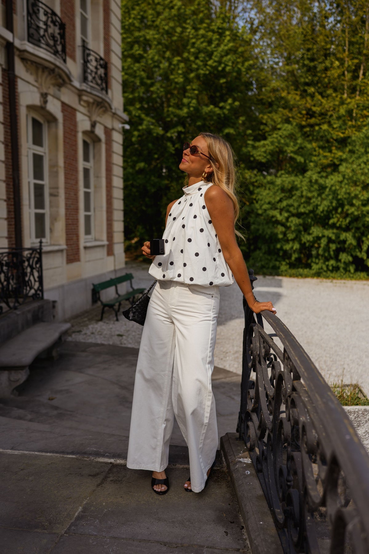 Top Cipriani - blanc à pois