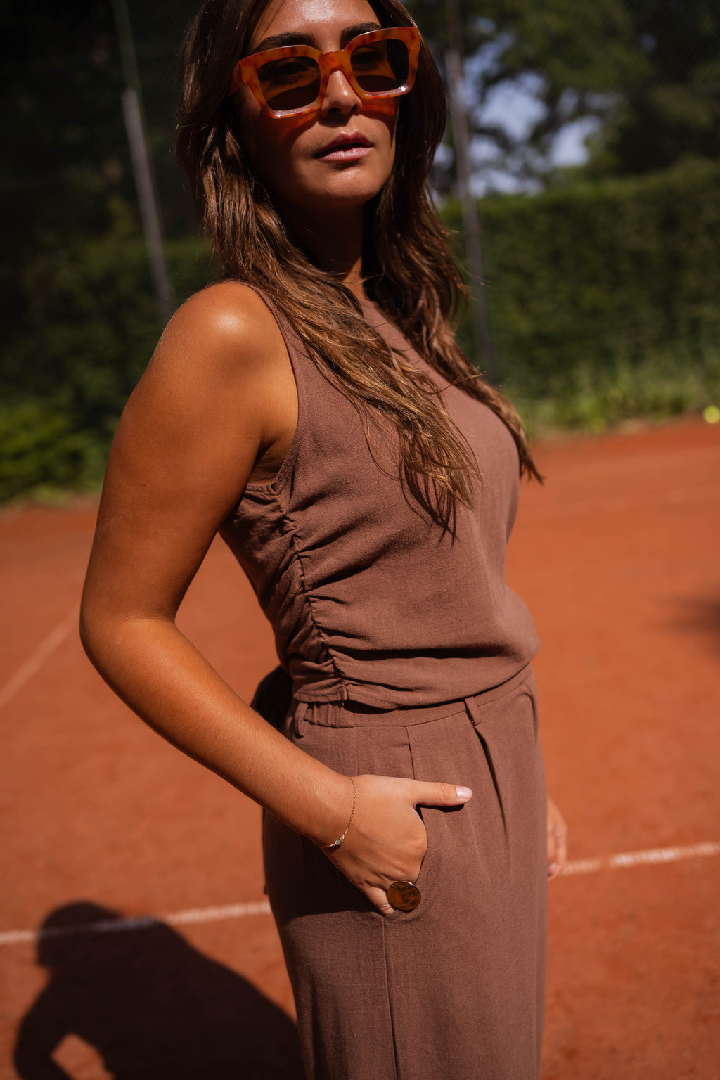 Top Noelie - chocolat en lin
